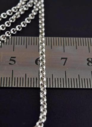 Серебряная цепь 6,80 гр 55 см, плетение ролло серебро 925 проба.3 фото