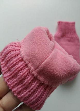 Новые теплые рукавички для девочки9 фото