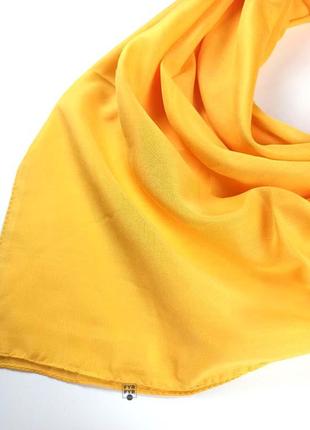 Батистовый тонкий хлопковый хлопок платок хустка на голову шею однотонный желтый новый2 фото