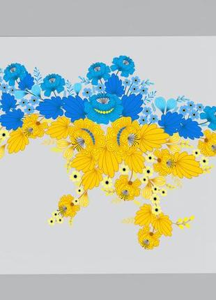 Інтер'єрна наліпка на стену карта україни квіти2 фото
