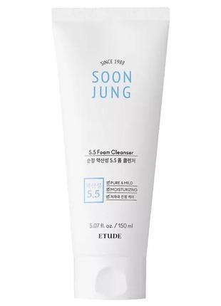 Пенка для чувствительной кожи etude house soon jung ph 5.5 foam cleanser 150 мл