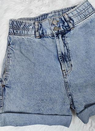 Женские джинсовые шорты cracpot голубые с высокой посадкой размер 40 xxs3 фото