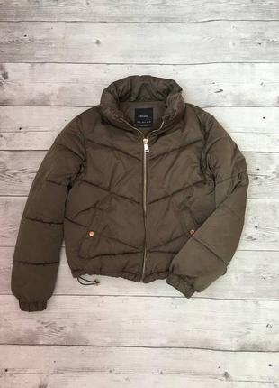 Стьобаний куртка пуховик оверсайз об'ємна коротка укорочена bershka5 фото