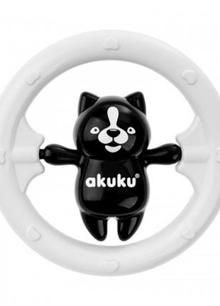 Брязкальце akuku ведмедик a0467, чорно-білий