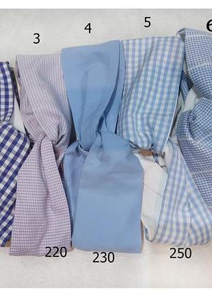 Пов'язка на голову-тюрбан і голубих відтінках ,клітинкаголуба ,бузково-сіренєва клітинка