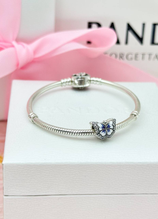Серебряный шарм бабочка пандора pandora