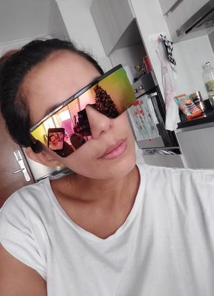 Окуляри очки uv400 маска великі темні рожеві сонцезахисні стильні модні нові5 фото