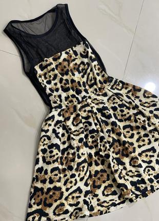 Короткое тигровое платье супер качество удобное xs5 фото