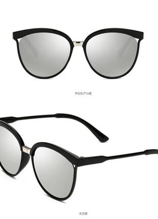 Окуляри очки uv400 чорні темні сріблясті сонцезахисні стильні модні нові3 фото