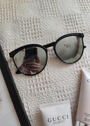 Окуляри очки uv400 чорні темні сріблясті сонцезахисні стильні модні нові7 фото