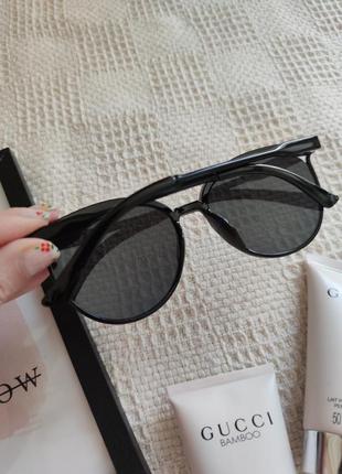 Окуляри очки uv400 чорні темні сріблясті сонцезахисні стильні модні нові9 фото