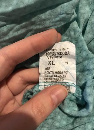 Бірюзова сорочка в принт віскоза made in italy m/l3 фото