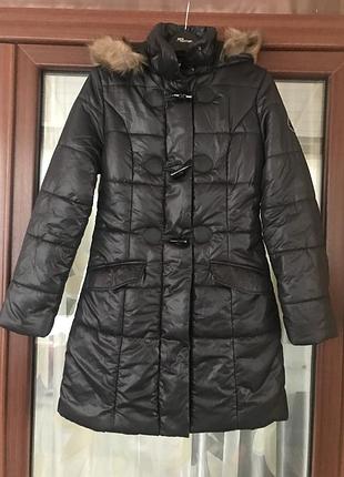 Пуховик парку экопух зимовий стильний even odd розмір 34 або xs/s