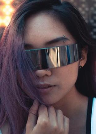 Окуляри очки uv400 маска темні срібло спорт стім панк сонцезахисні стильні модні нові