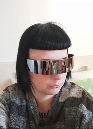 Окуляри очки uv400 маска темні срібло спорт стім панк сонцезахисні стильні модні нові5 фото