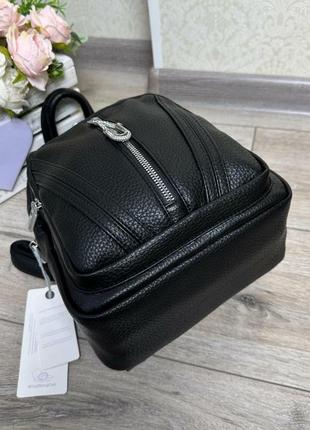 Популярный стильный черный женский рюкзак3 фото