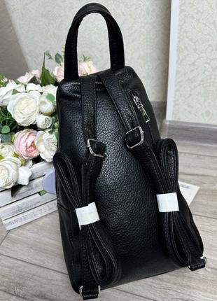 Популярный стильный черный женский рюкзак4 фото
