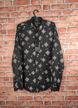 Сорочка zara man slim fit з принтом