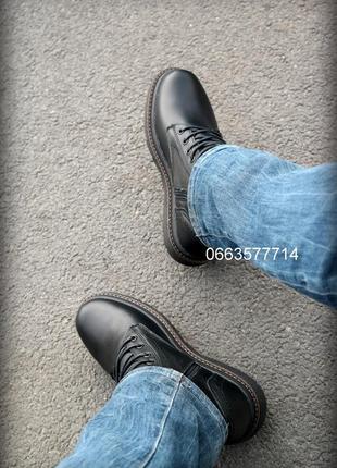 Кожаные зимние мужские ботинки молния высокие для суровых условий натуральная шерсть6 фото