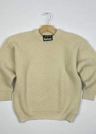 Винтажный мужской шерстяной свитер barbour fishermans knit pure new wool sweater