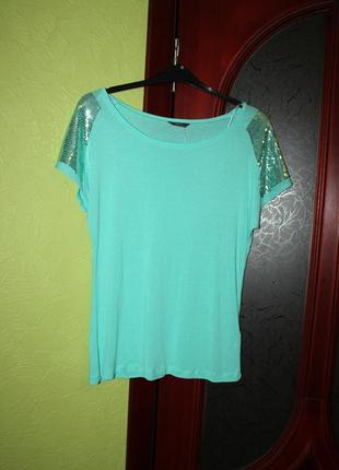 Красива трикотажна блузка, футболка з пайєтками, розмір s, m від hema1 фото