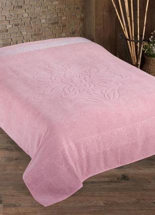 Махрове простирадло luisa pink бавовна 200-220 см рожева
