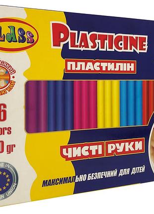 Пластилін "class" "чисті руки maxi" 16кол.*20гр, eco, 7647с, шт