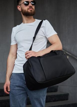 Кожаная спортивная сумка для тренировок, черная дорожная сумка 25л2 фото