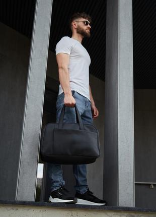 Кожаная спортивная сумка для тренировок, черная дорожная сумка 25л9 фото