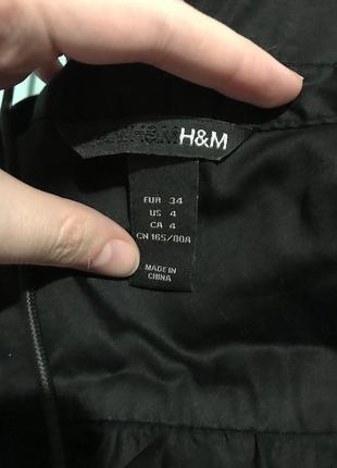 Платье чёрное хлопок в офис h&m xs2 фото