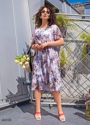 Шифоновое платье больших размеров