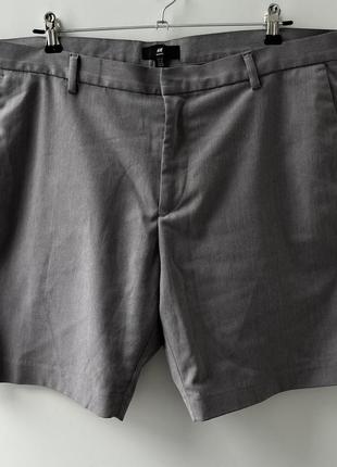 Hm wide classic grey shorts шорты широкие классические брючные оригинал серые легкие летние1 фото