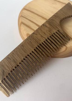Гребень деревянный для волос, для бороды и усов дуб5 фото