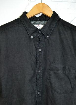 Класична чорна лляна сорочка4 фото