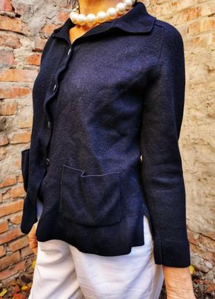 Шерстяная кофта с карманами кардиган с шерстью на пуговицах