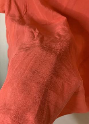 Морковная винтажная шелковая блуза 🧡❤️6 фото