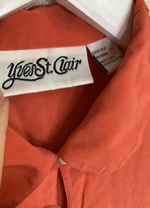 Морковная винтажная шелковая блуза 🧡❤️4 фото