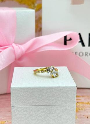 Серебряная кольца «два сердца» 💕 5