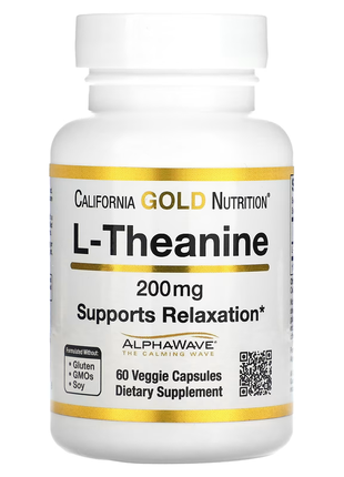 California gold nutrition, alphawave, l-теанин,  200 мг, 60