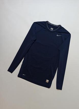 Рашгард компресійна термокофта чоловіча синя nike pro. розмір — м.2 фото