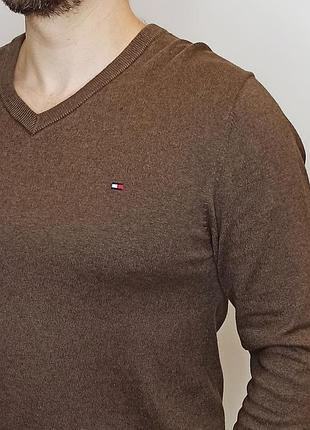 Кофта свитер мужской коричневый tommy hilfiger размер - м