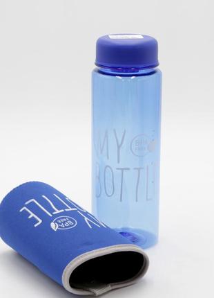 Спортивная бутылка для воды, питьевая бутылка mybottle с чехлом, бутылка для воды прозрачная 500мл4 фото