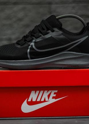 🏝️🌅 летние кроссовки nike zoom pegasus большой свуш найк сеточка сетка лето чорно серые6 фото