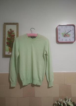 Мятный свитер , блейзер шерсть мериноса р s