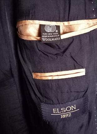 Вінтажний чоловічий піджак в клітинку, з шерсті, woolmark elson, 56 р.5 фото