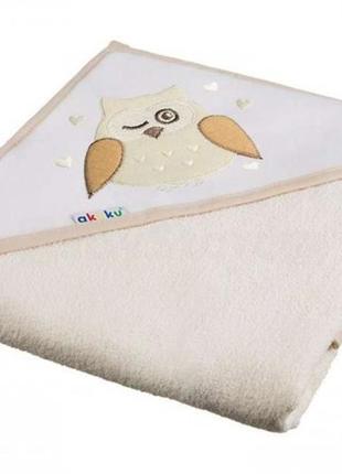 Полотенце с капюшоном 80x80см akuku a1231, бежевый