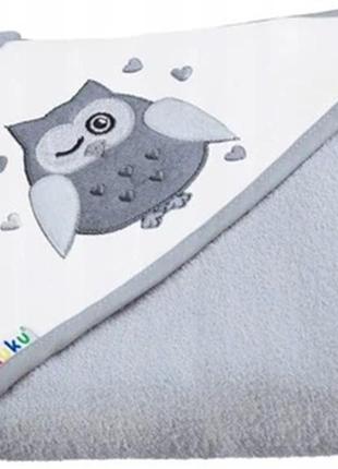 Полотенце с капюшоном akuku a1248 100x100 см сірий