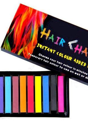 Набір кольорових крейд для волосся 12 кольорів (фарба - крейда hair chalk 8357-12)