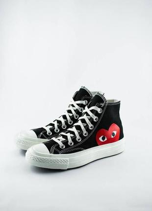 Converse х comme des garcons play конверси чорні високі5 фото