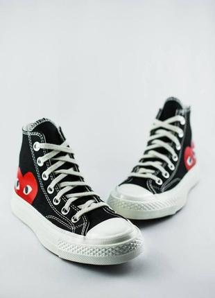 Converse х comme des garcons play конверси чорні високі6 фото